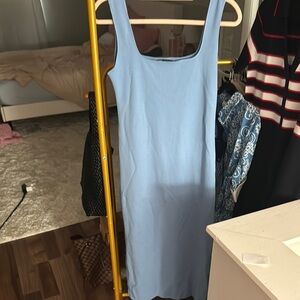 Elegant Blue Sleeveless Dress